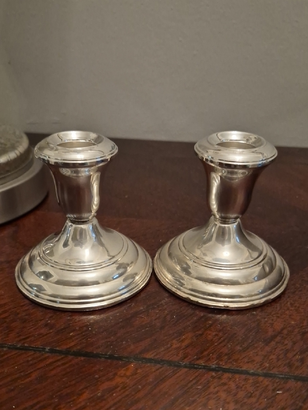Reed & Barton Polished Weighted Sterling  Silver Candle Holders - Pair